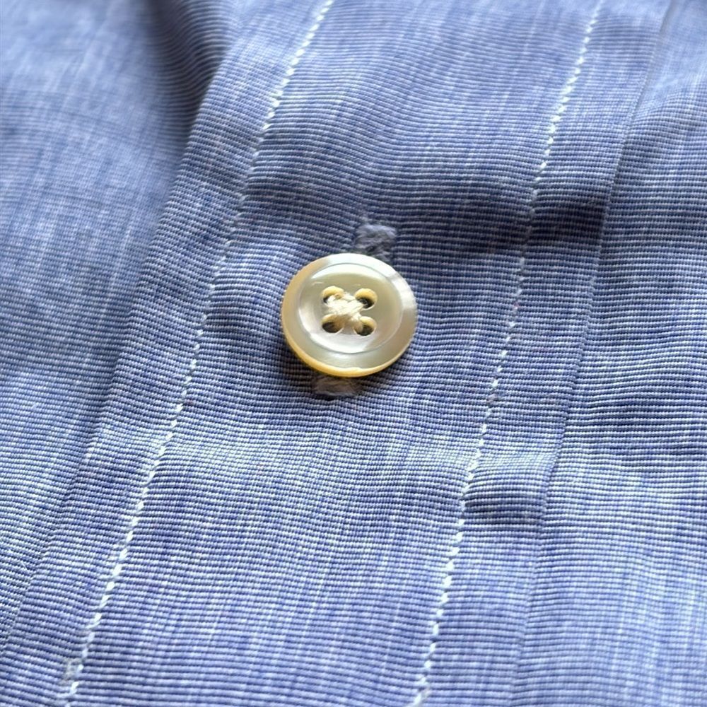 VTG Willis & Geiger Men’s Solid Blue Long Sleeve Button Down Shirt 17 XL - Picture 4 of 10